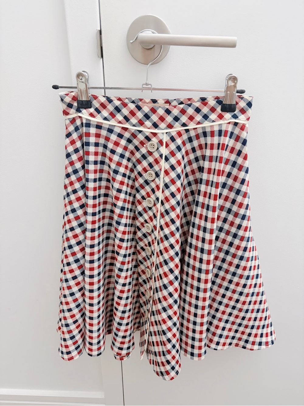 Miss Patina Gingham Button-Front Skirt, size XS, almost new